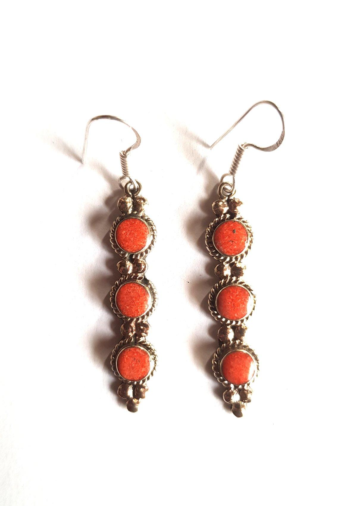 Boucles d'oreilles tibétains