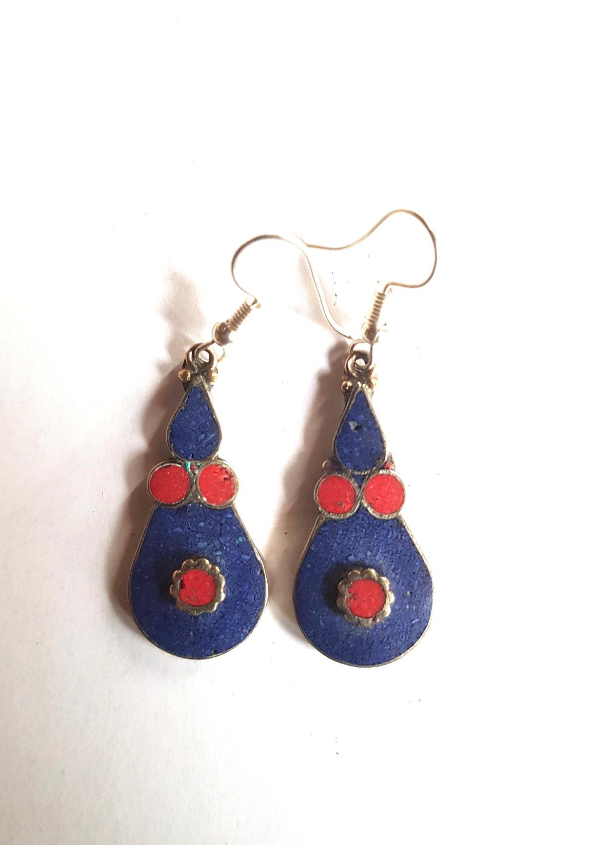 Boucles d'oreilles tibétains