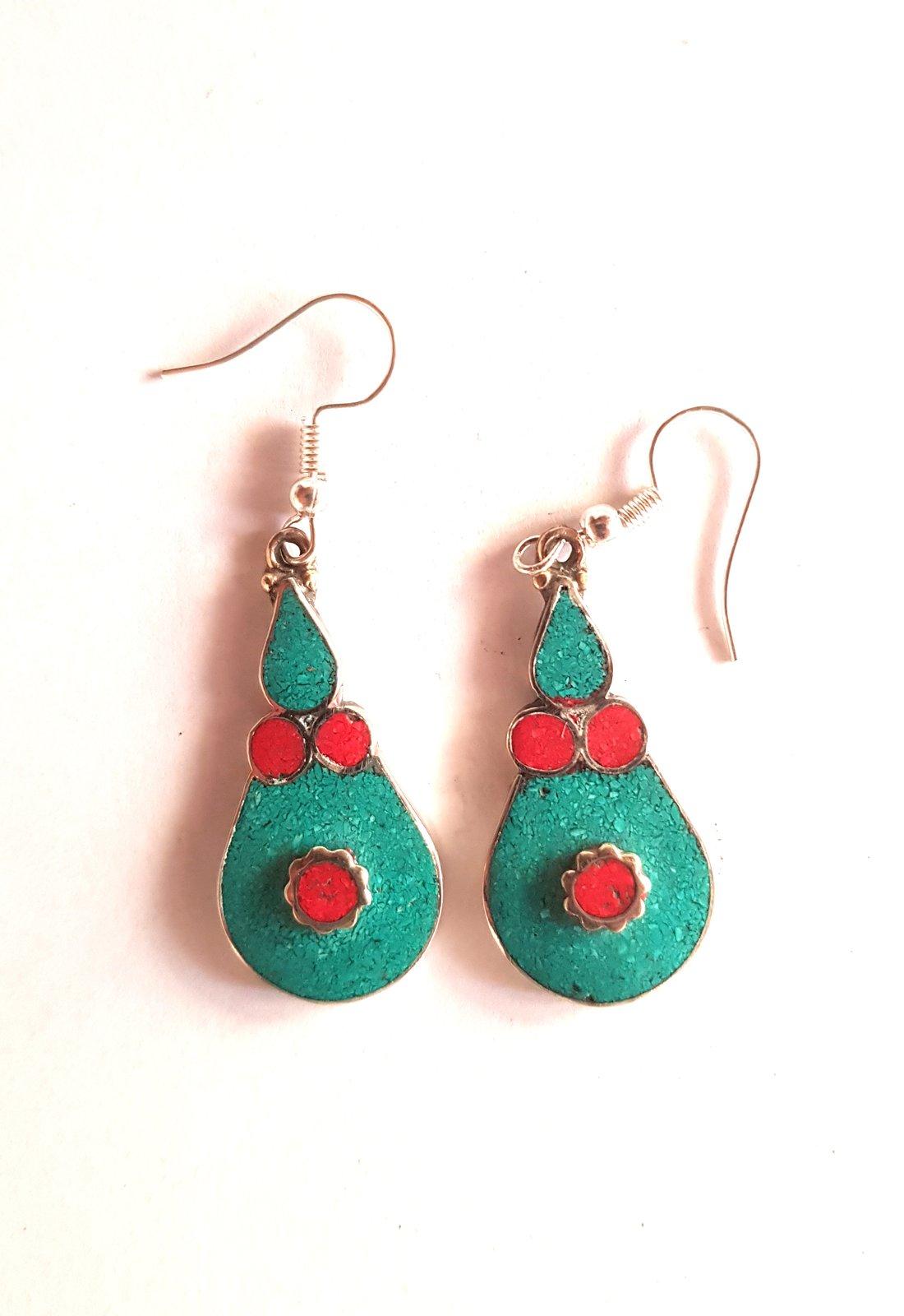 Boucles d'oreilles tibétains