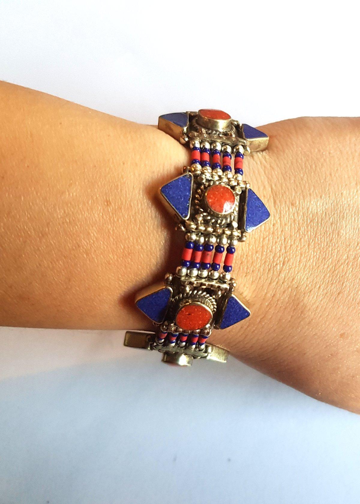 Bracelet large tibétain lien coulissant