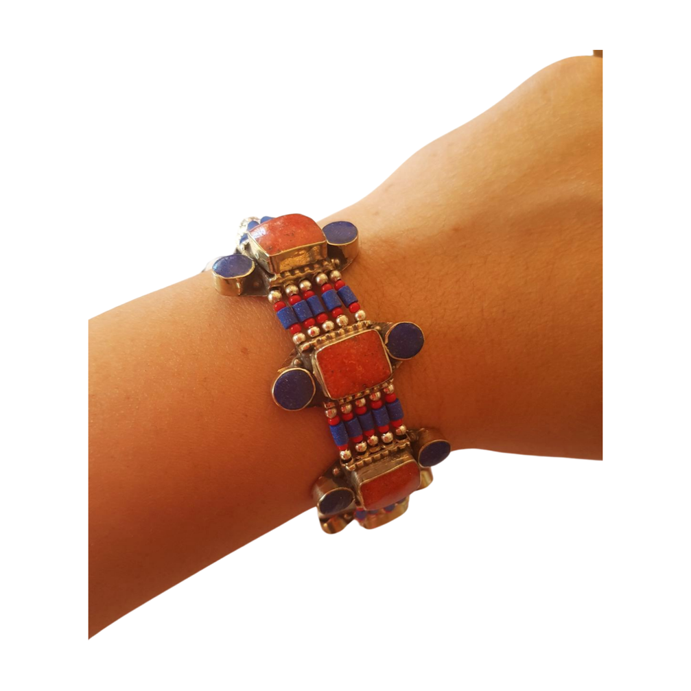 Bracelet large tibétain lien coulissant
