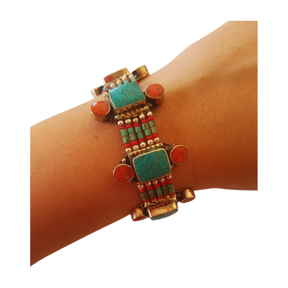 Bracelet large tibétain lien coulissant