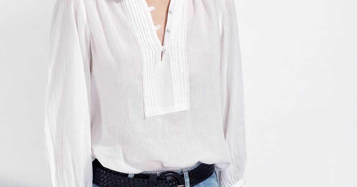 Blouse gaze de coton blanc - Haut ethnique femme - Femme - La Bohémia