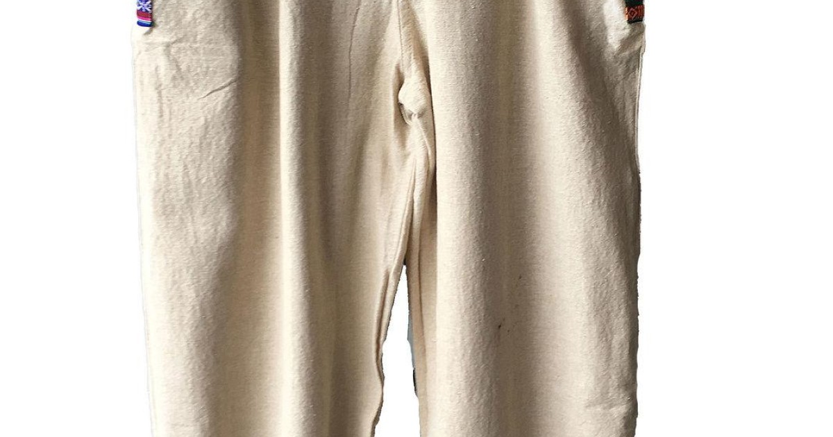 Pantalon Court Femme Brodé Ethnique Rétro - Jambes Larges - Tissu Coton Doux - Taille Personnalisable
