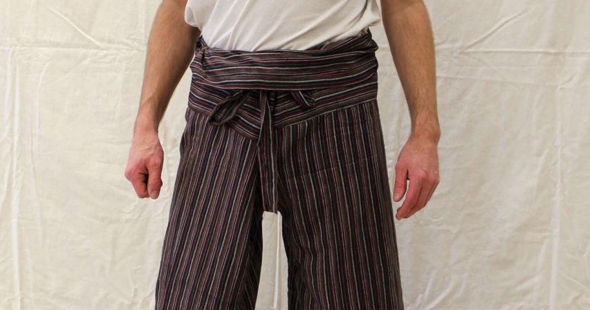 Sarouel doux femmes homme pantalon de pêcheur unisexe, motif koi noir
