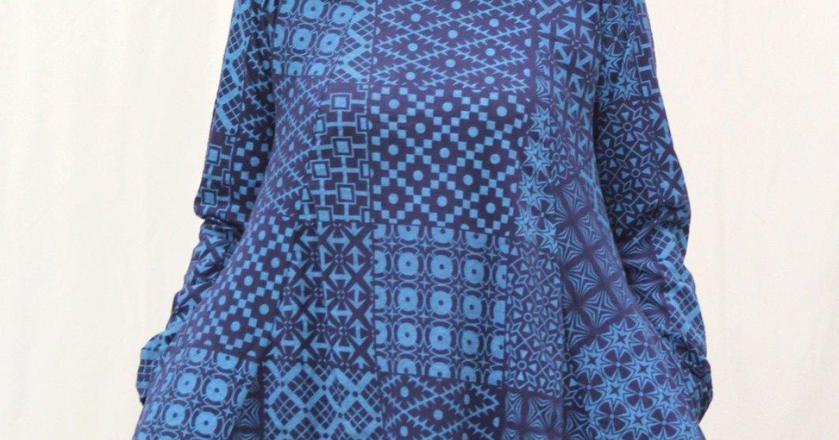 Robe Tunique Ethnique Longue Couleur Moutarde - Taille XL, 118 Cm - Coton, Occasion Très Bon état