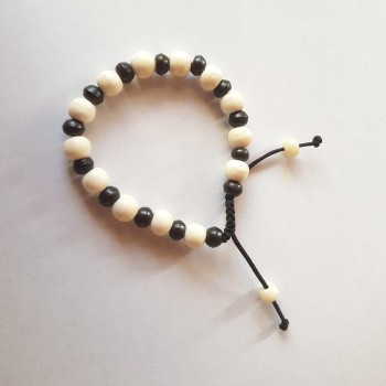 Bracelet perles noir et blanc