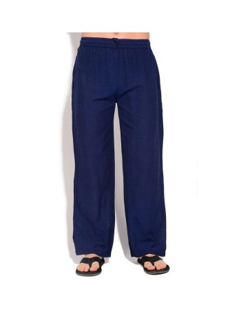 Pantalon ethnique coton bleu