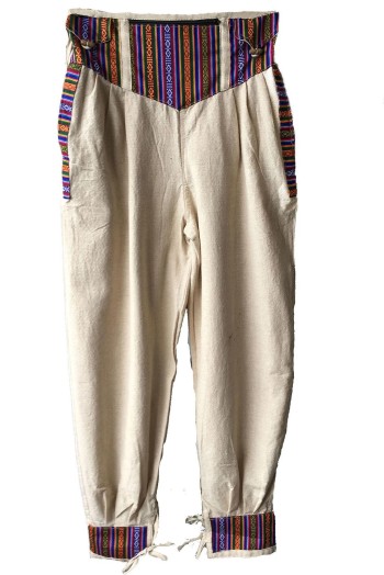 Pantalon ethnique coton écru