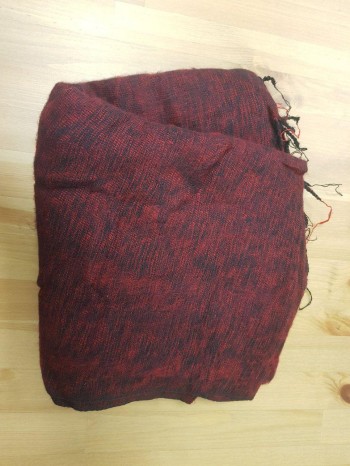 Grand plaid laine couleur uni rouge chiné
