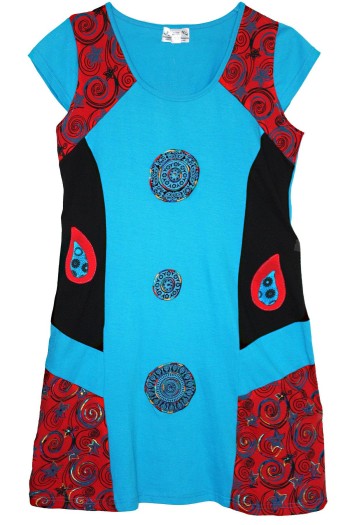 Robe ethnique en coton avec motif