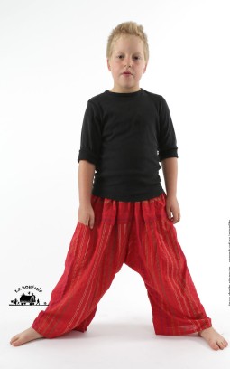 Pantalon large enfant rouge