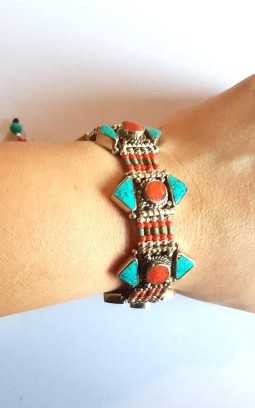Bracelet large tibétain lien coulissant