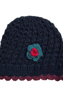 Bonnet crochet laine noir