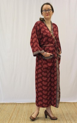 Kimono long en soie recyclé
