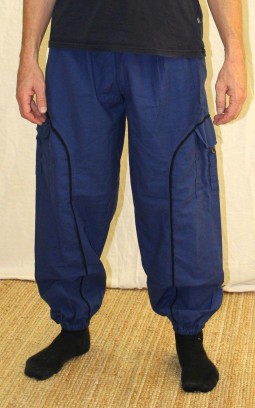 Pantalon bleu coton