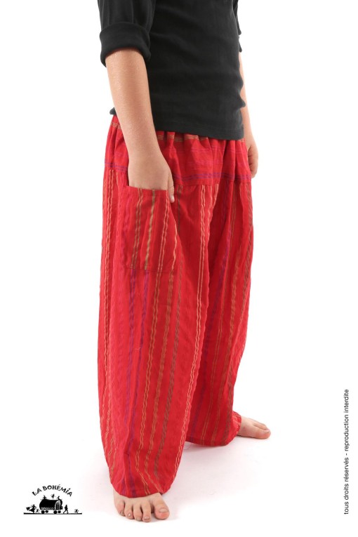 Pantalon large enfant rouge