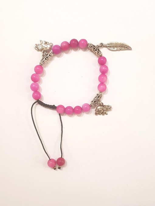 Bracelets perles rose et breloques
