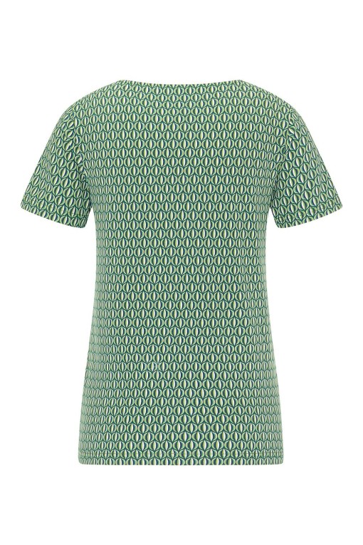T-shirt imprimé vert rétro coton bio
