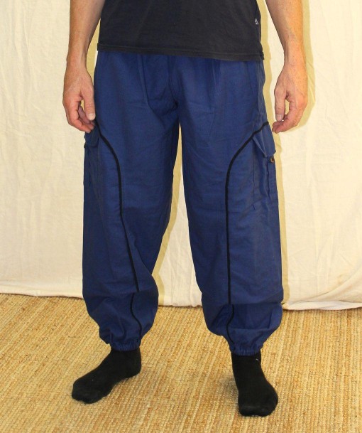 Pantalon bleu coton