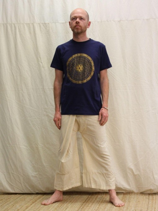 Pantalon pêcheur écru en coton bio 100cm