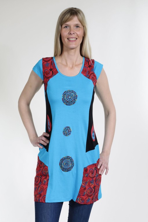 Robe ethnique en coton avec motif