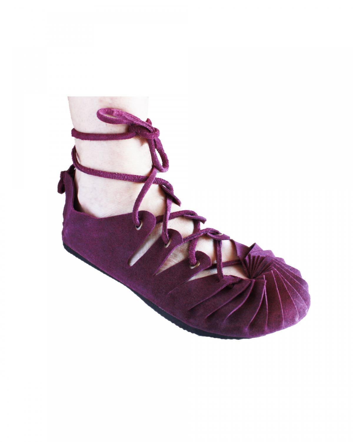 Ballerines lacets en daim violet