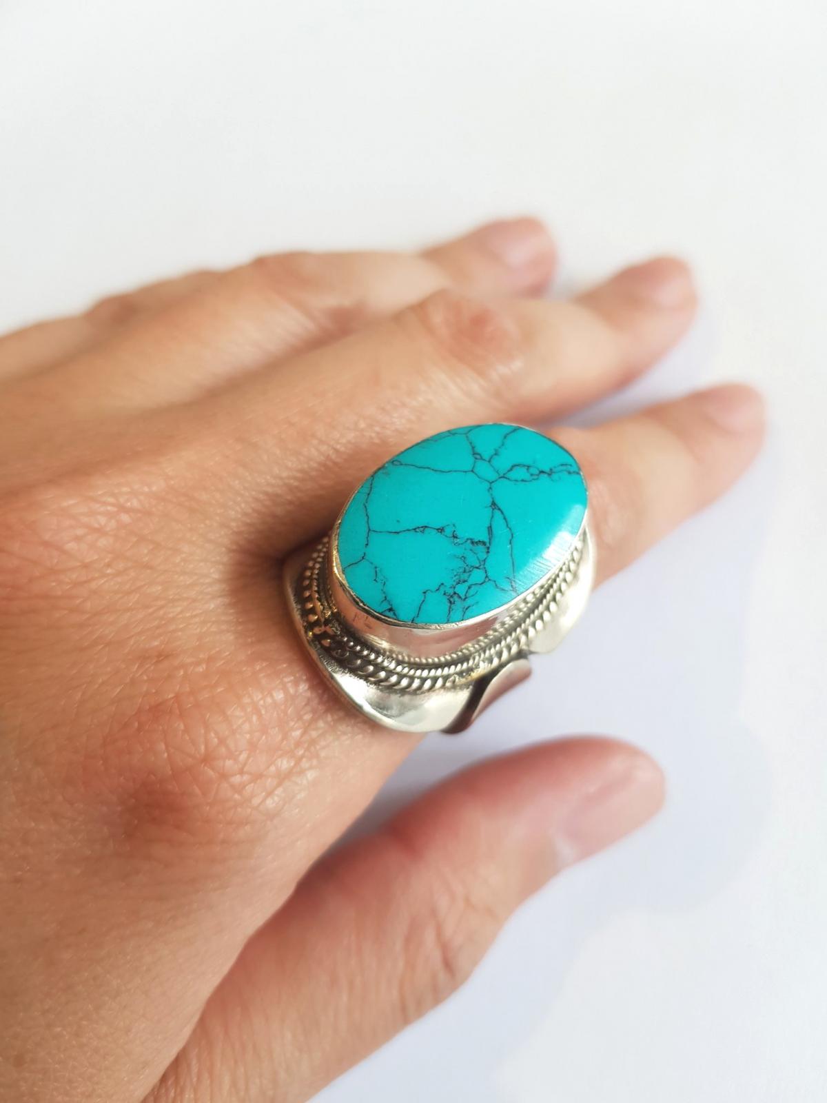 Grosse bague turquoise hotsell