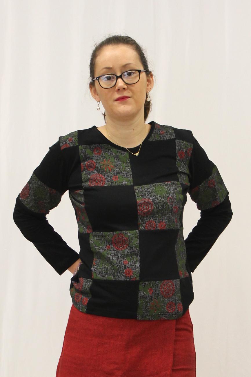 Haut noir patchwork
