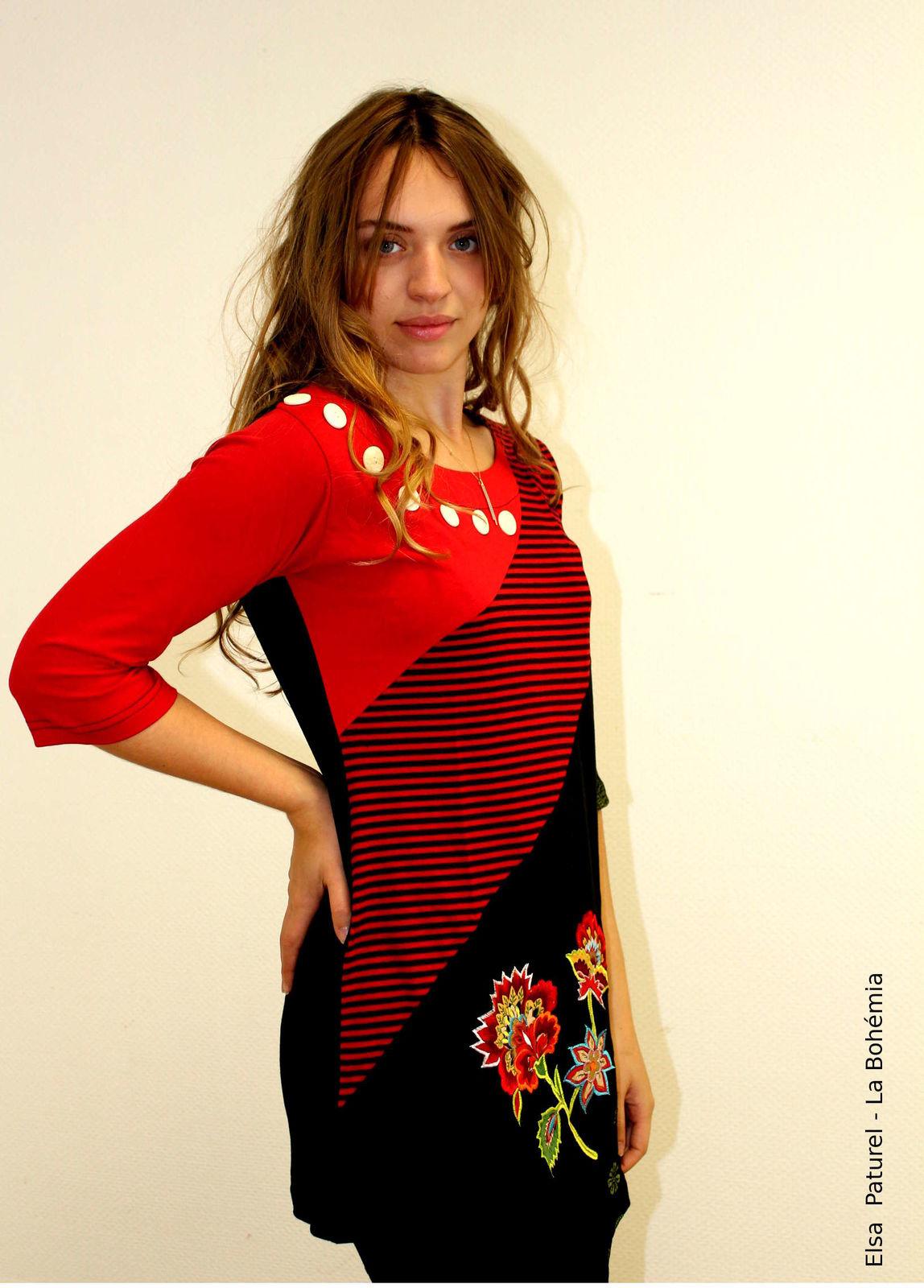 Robe tunique ethnique en coton