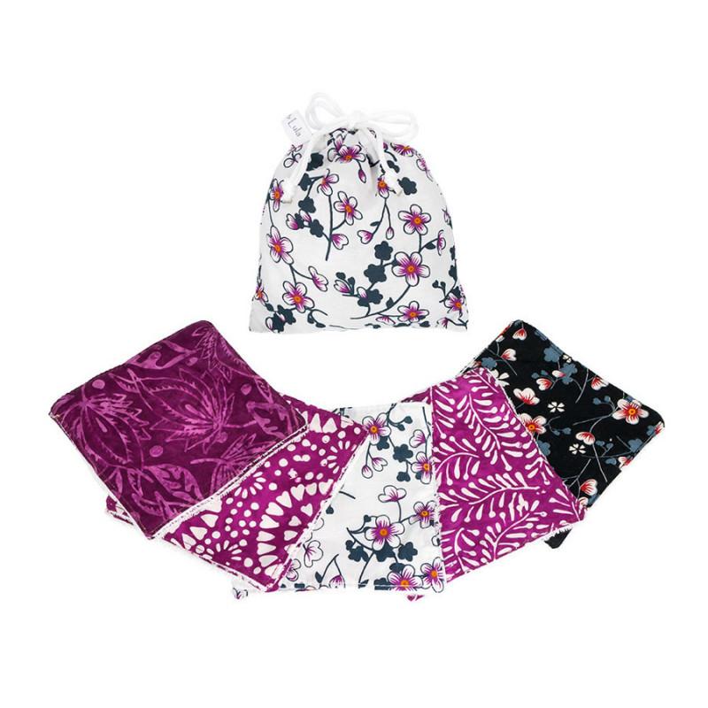Lot 10 lingettes lavables Akiko