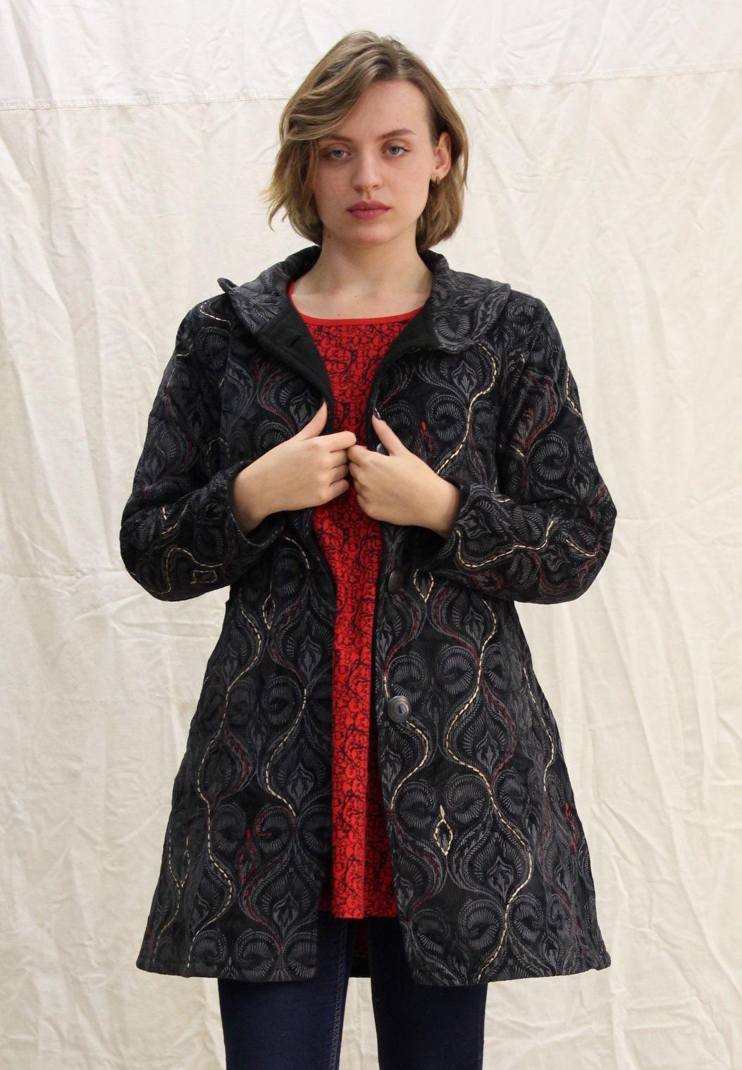 Manteau velours côtelé noir