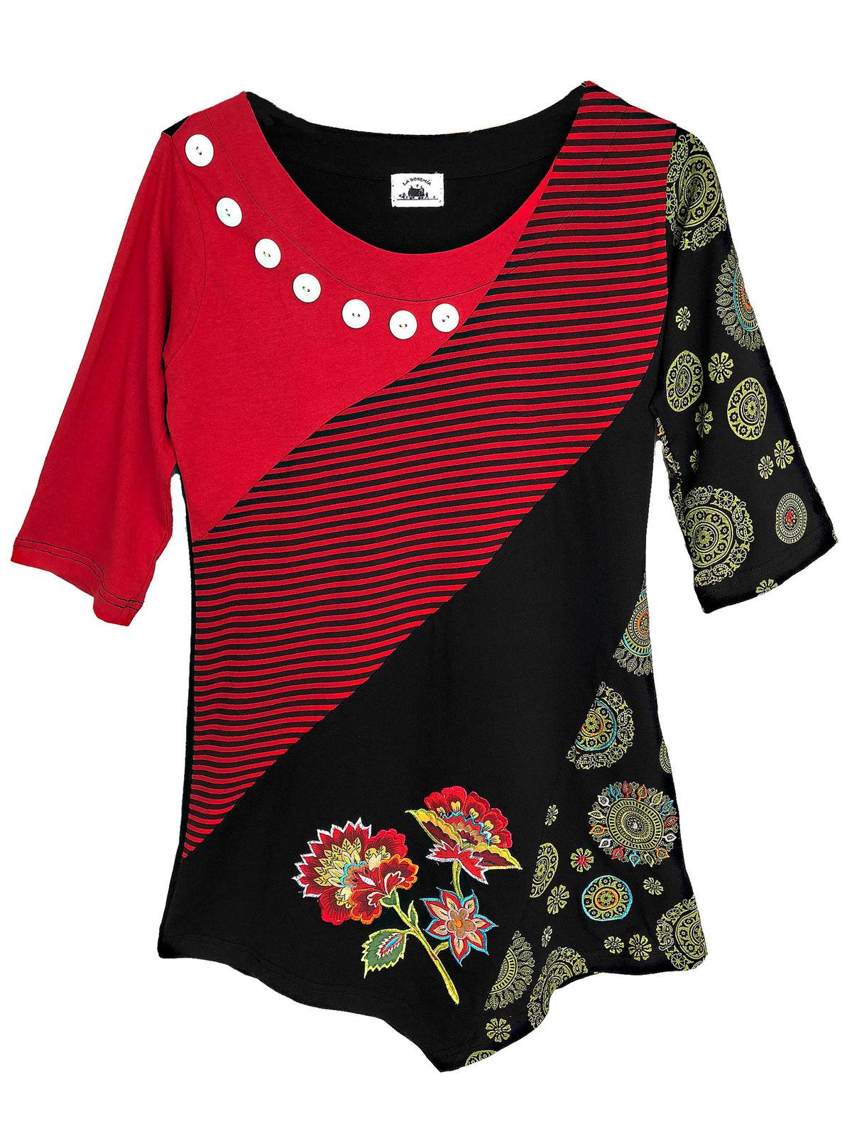 Robe tunique ethnique en coton