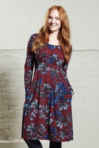 Robe motifs feuilles bio