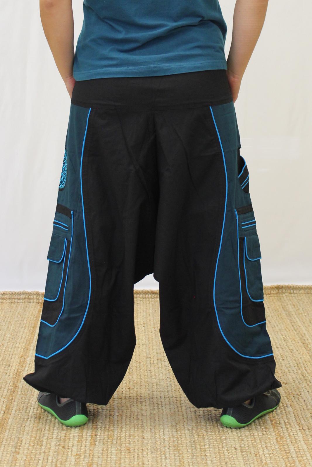 Sarouel homme noir pétrole géométrique