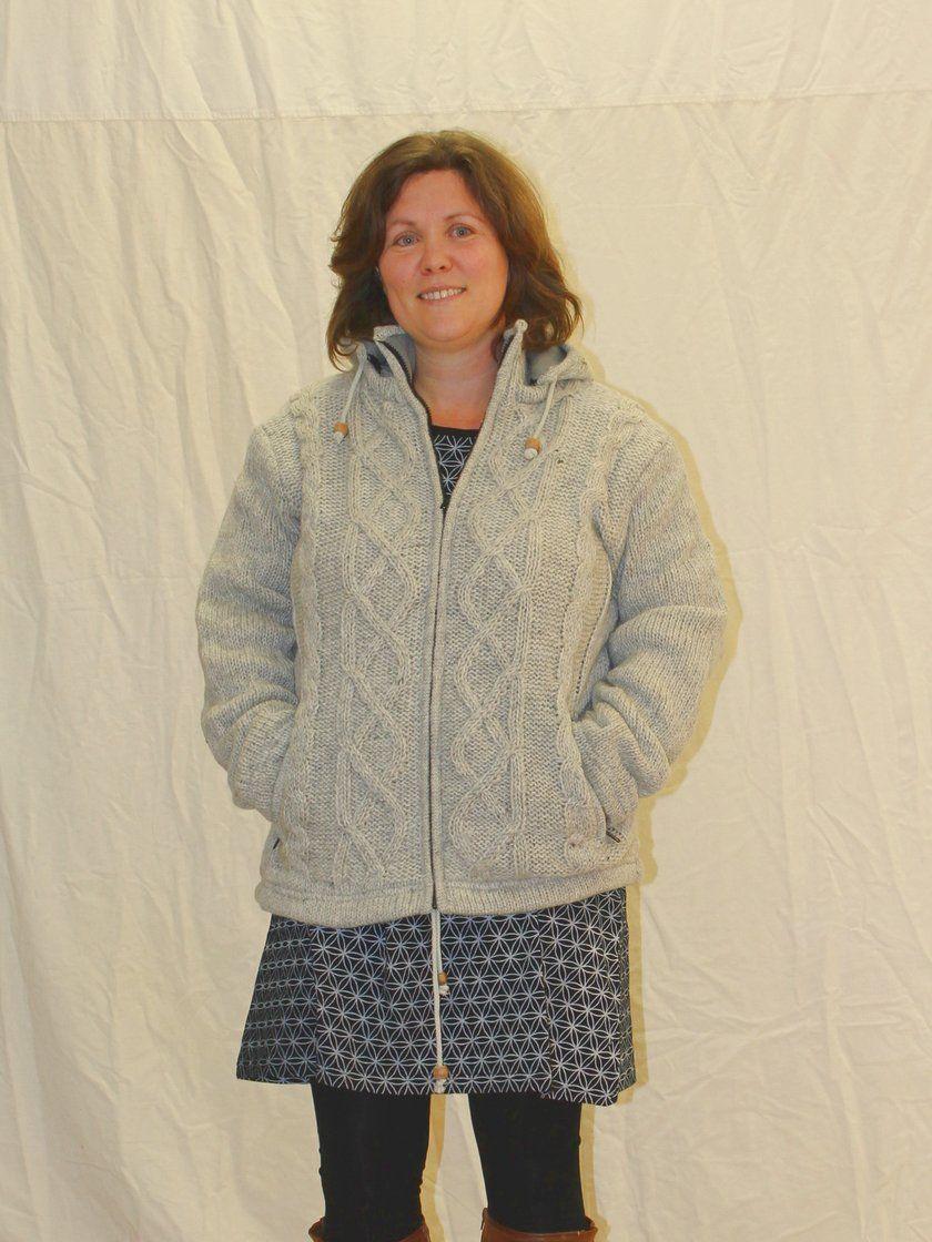 Veste mixte laine gris clair doublée polaire