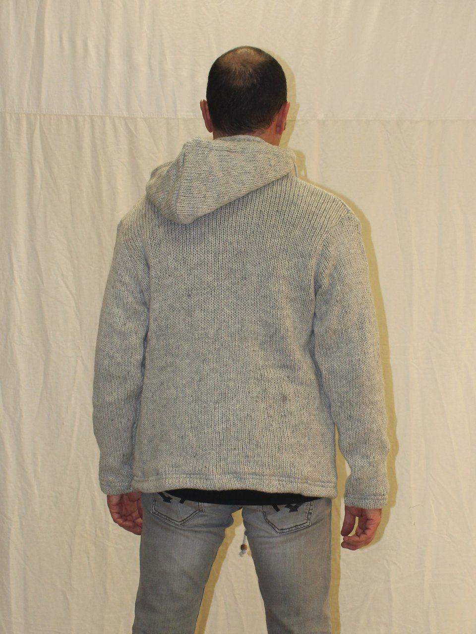 Veste laine capuche amovible