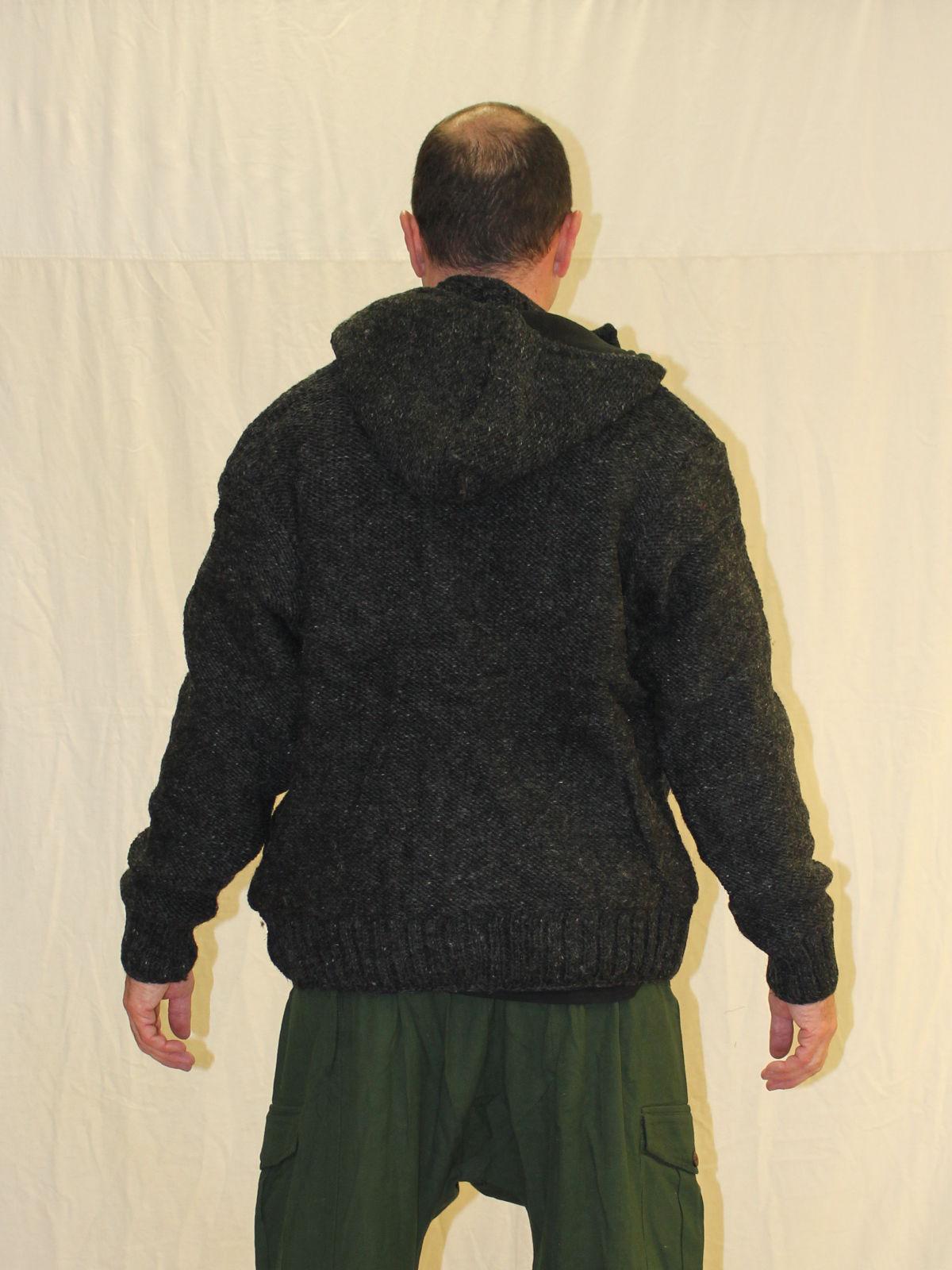 Veste mixte laine noire doublée polaire