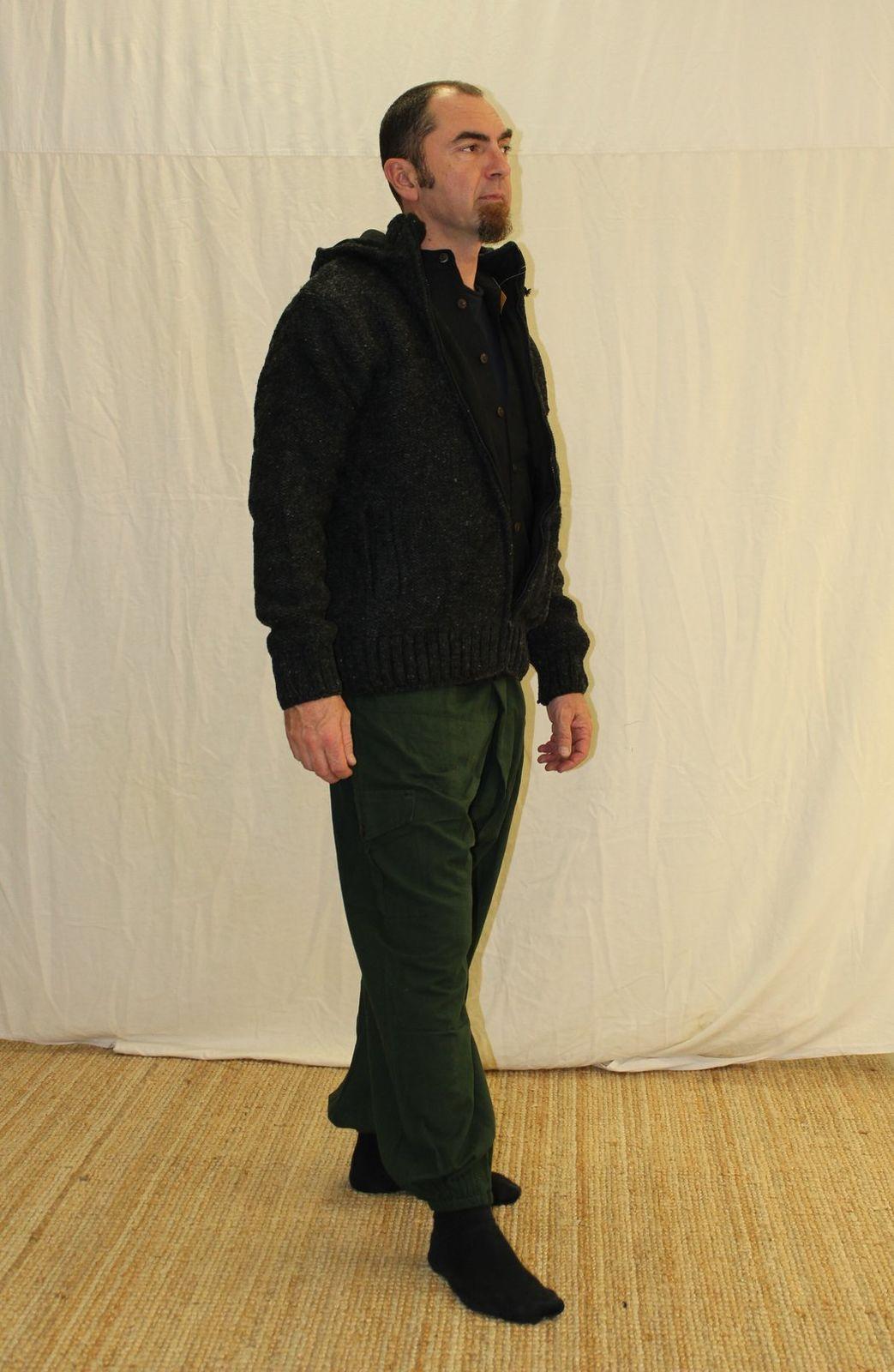 Veste mixte laine noire doublée polaire