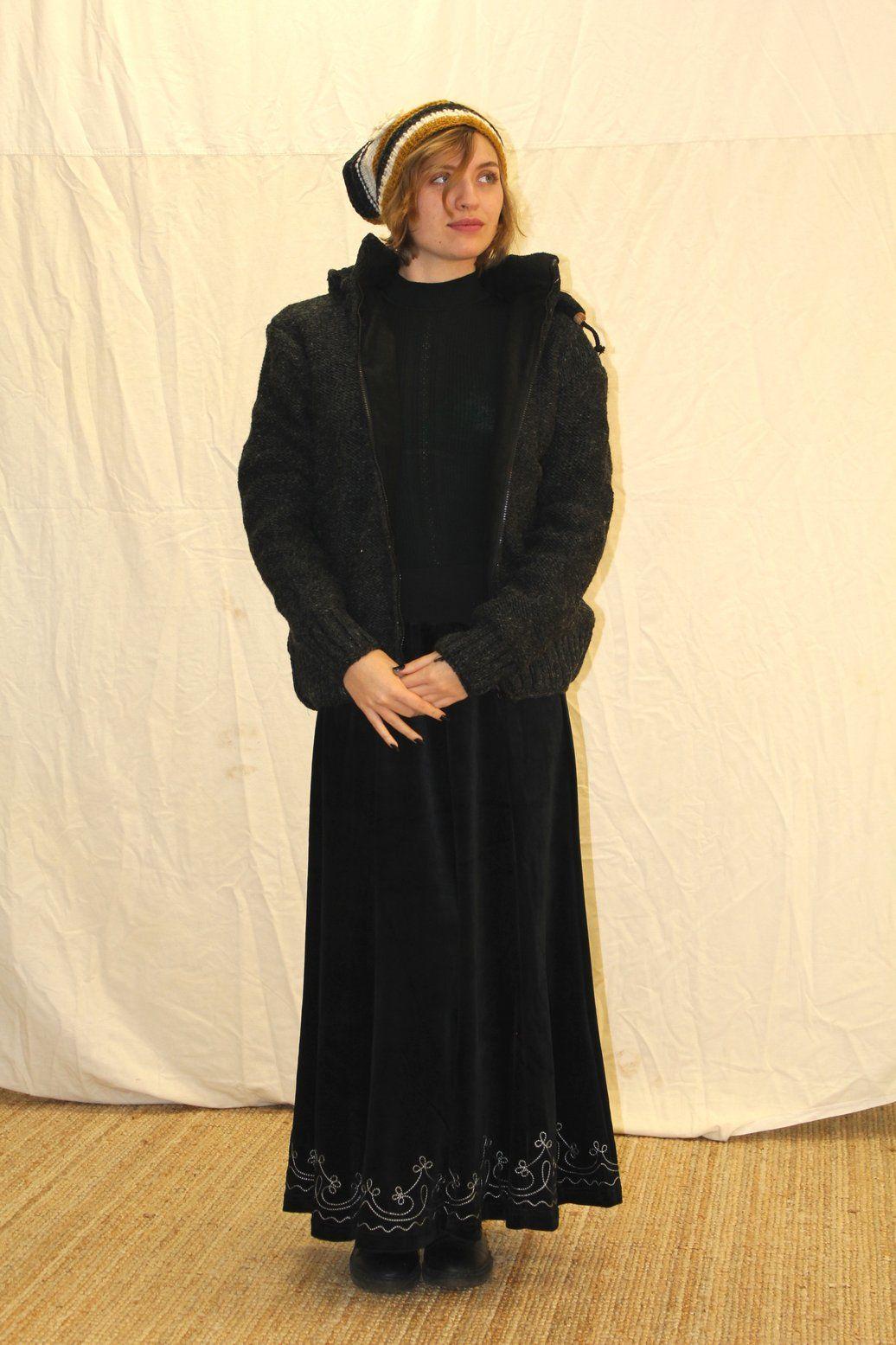 Veste mixte laine noire doublée polaire