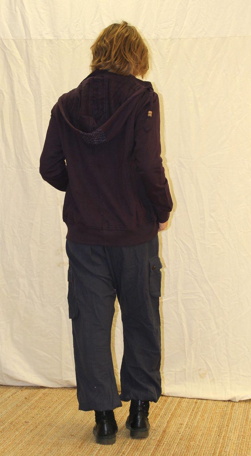Veste mixte coton couleur prune