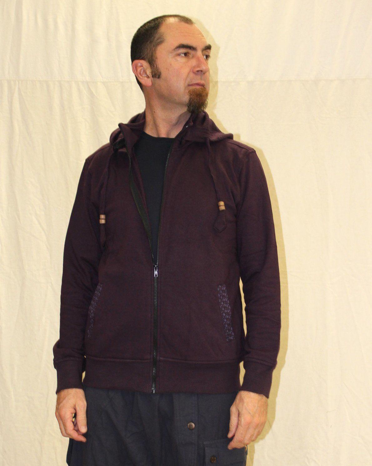 Veste mixte coton couleur prune