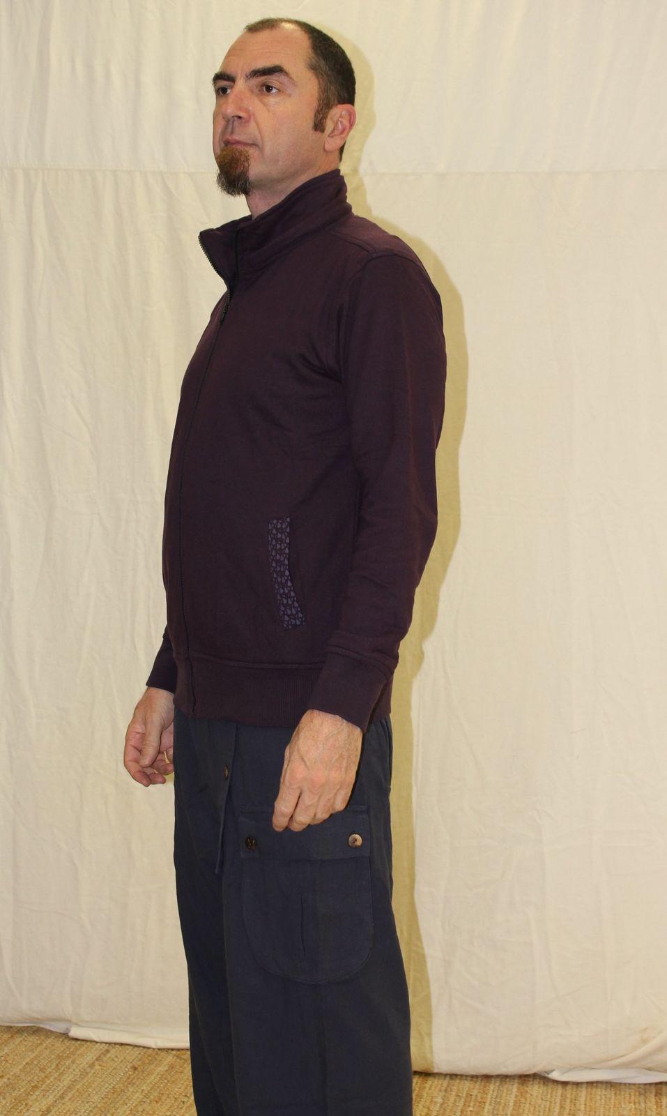 Veste mixte coton couleur prune